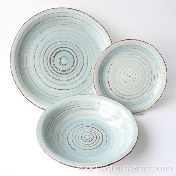 Hand-painted 12pcs hot sale dinnerware color tableware set